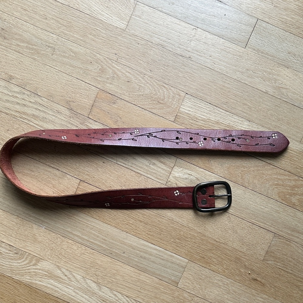 GAP Brown Leather Belt with Silver Buckle